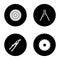 Construction tools glyph icons set