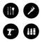 Construction tools glyph icons set