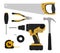 Construction tools instruments set