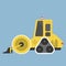 Construction tractor transportation vehicle mover road machine equipment vector.