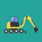 Construction tractor transportation vehicle mover road machine equipment vector.