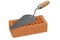 Construction trowel with brick