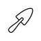 Construction trowel. Linear icon of pointing trowel for working with concrete. Black simple illustration of professional repair