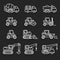 Construction truck icon set.