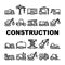 Construction Vehicle Collection Icons Set isolated illustration