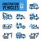 Construction Vehicle and Transport Monocolor Icons