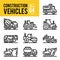 Construction Vehicle and Transport Outline Icons.