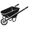 Construction wheelbarrow icon, simple style