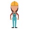 Construction woman with overalls uniform