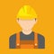 Construction worker, builder icon isolated on background.