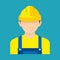 Construction worker, builder icon isolated on background. Worker