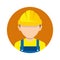 Construction worker, builder icon isolated on background. Worker