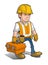 Construction Worker - Carrying a Toolkit