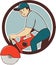 Construction Worker Concrete Saw Cutter Cartoon