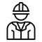 Construction worker icon outline vector. Grant money