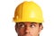 Construction worker looking worried