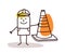 Construction Worker Man With a Cone Sign