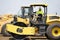 construction worker man used construction heavy machinery equipment on building industry site for roadwork outdoor