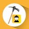 Construction worker pick axe graphic