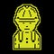 Construction worker Pixel silhouette icon in protective helmet. Protective uniform of engineer in hazardous production. Labor Day