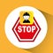 Construction worker sign stop graphic