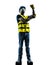 construction worker signaling safety vest use whipline silhouette