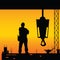 Construction worker silhouette vector