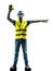 Construction worker stop gesture detour silhouette