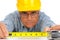 Construction Worker with Tape Measure