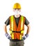 Construction worker wearing safety equipment