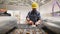 Construction Worker Wearing Safety Gloves and Preparing For a Job.