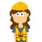 Construction worker, Woman dressed in work clothes, and safety vector