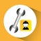 Construction worker wrench tool graphic