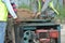 Construction workers bending the reinforcement bar at the bar bending yard