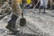 Construction Workers Cementing Road