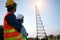 Construction workers control the use of cranes and stake in the construction of buildings and houses