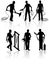 Construction workers silhouettes