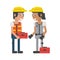 Construction workers with tools cartoons