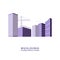 Construction working industry concept. Silhouette of buildings and building cranes. Building construction logo in violet.