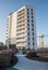 Construction works of new apartment houses in Gdansk Letnica, Poland