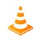 Construction yellow cone vector icon