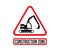 Construction zone warning sign - working excavator concept