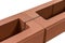 Constructions Ideas. Pair of New Samples Bricks for Wall Building Bound with Metal Brace Isolated