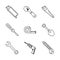 Constructions tools icon set