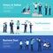 Constructive Business Confrontation Flat Banners Set