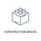 Constructor bricks line icon, vector. Constructor bricks outline sign, concept symbol, flat illustration