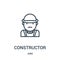 constructor icon vector from jobs collection. Thin line constructor outline icon vector illustration. Linear symbol