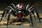 Constructor Lego Spider. Studio shot, genetically modified robotic black widow spider, AI Generated