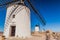 CONSUEGRA, SPAIN - OCTOBER 24, 2017: Cafe in a windmill above Consuegra village, Spa