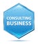 Consulting Business crystal blue hexagon button